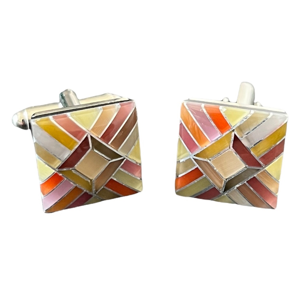 Silver Multicolored Cufflinks - image 1